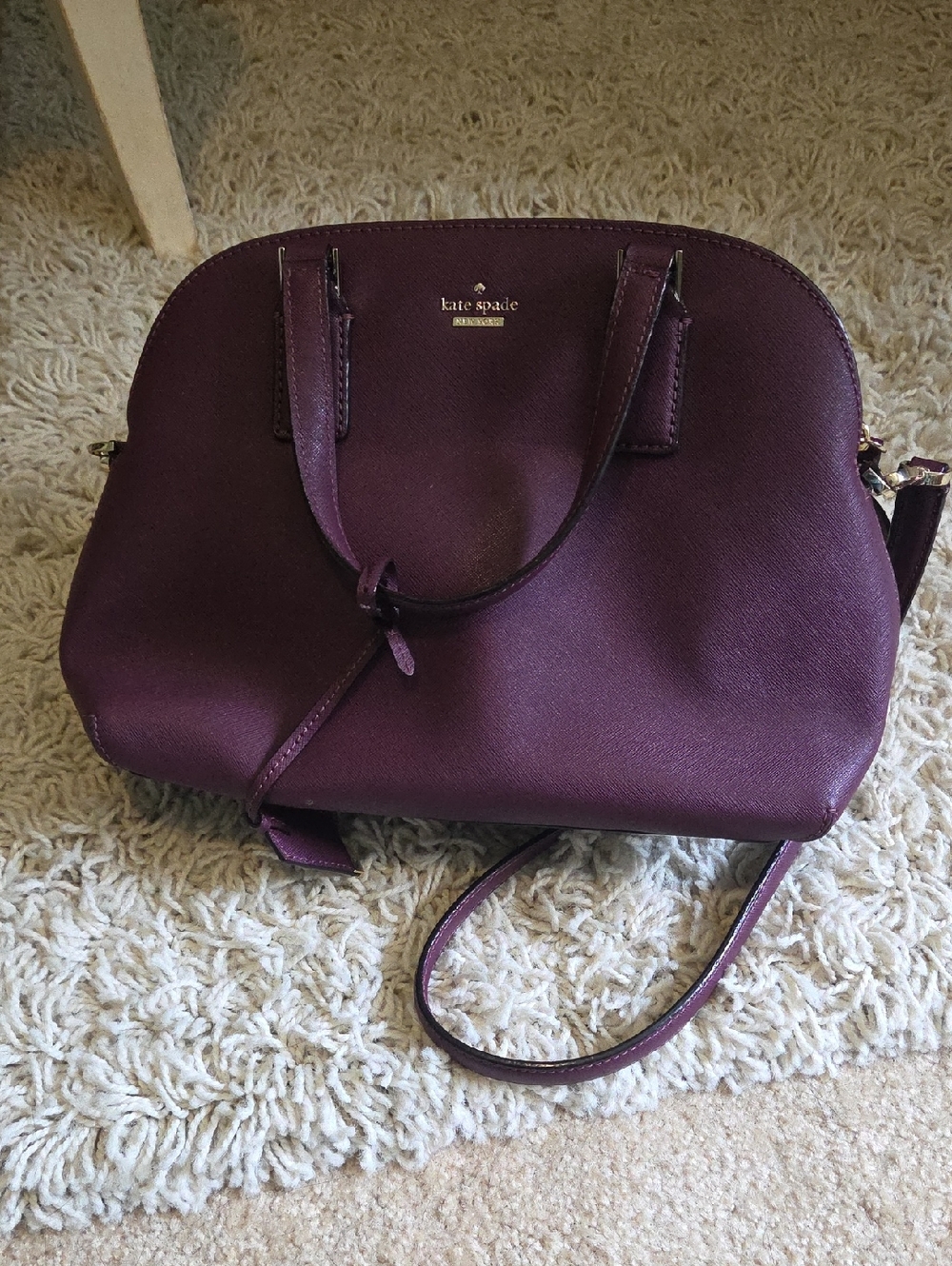 kate spade Plum Saffiano Dome Satchel